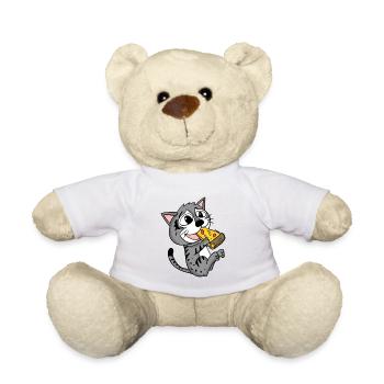 Cat Pizza - Teddy Bear - white - Front