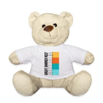 Vintage Australien Hemd, Great Barrier Reef - Teddy - Weiß - Vorne