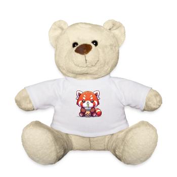 Kawaii Rote Pandas Bubble Tea Boba Roter Panda - Teddy - Weiß - Vorne