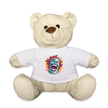 Eine Dose mit einem lustigen Clown - Teddy - Weiß - Vorne
