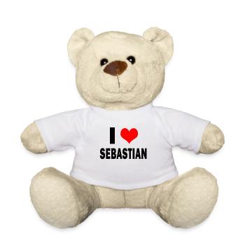 Cute I Love Heart Sebastian Parents Wife Husband - Teddy - Weiß - Vorne