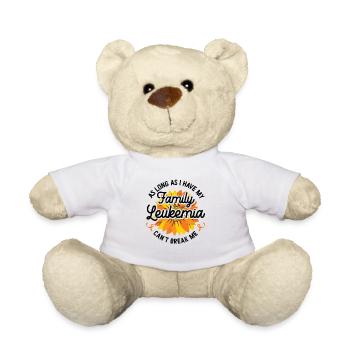 Leukämie-Bewusstseinsmonat Blutkrebs-Schleife - Teddy - Weiß - Vorne