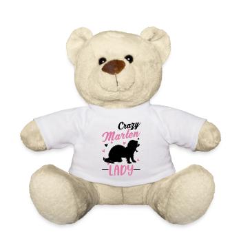 Verrückte Marder Frau - Teddy - Weiß - Vorne
