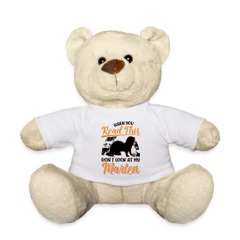Marder Geschenk Nerz Dachs Baummarder - Teddy - Weiß - Vorne