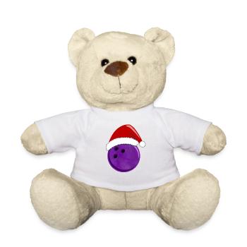 Chapeau de père Noël festif boule de bowling violet - Nounours - blanc - Devant