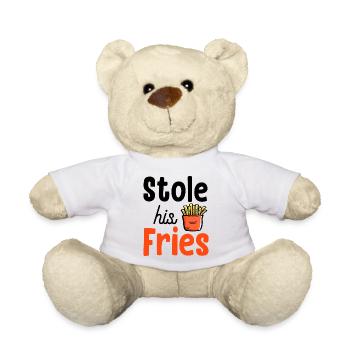 a volé ses frites son coeur - couple - Nounours - blanc - Devant