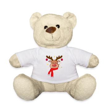 Cute reindeer and Christmas baubles - Teddy Bear - white - Front