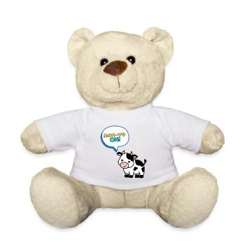 ¡Moo-ve On! A Motivational Cow Coach Funny - Teddy Bear - white - Front