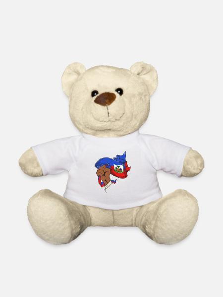 Haïti drapeau haïtien Ayiti haïtien je cadeau - Nounours - blanc