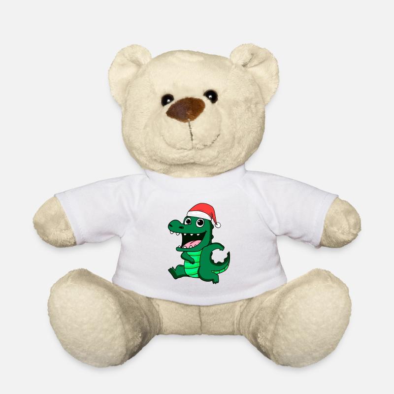 Krokodil Weihnachten - Teddy - Weiß