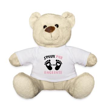 Cadeau Drôle Future Maman Annonce Grossesse - Nounours - blanc - Devant