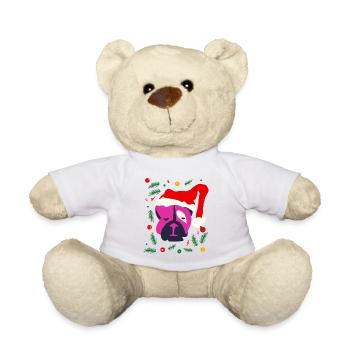 Chien de Noël - Joyeux Noël - Joyeux chien - Nounours - blanc - Devant