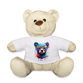 Ours coloré - Ours brun Ours en peluche - Grizzly - Nounours - blanc - Devant