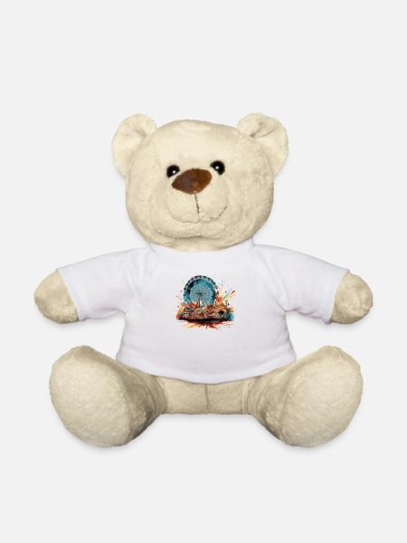 Freizeitpark Jahrmarkt Rummelplatz Volksfest - Teddy - Weiß