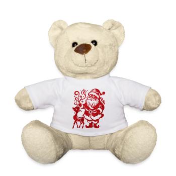 Xmas christmas Santa Claus naughty holidays winter - Teddy Bear - white - Front