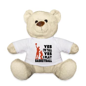 Yes I Am Tall I Play Basketball Funny Tall Player - Teddy Bear - white - Front