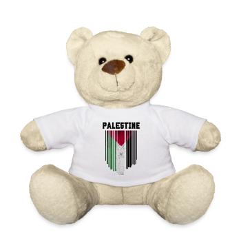 Drapeau de la Palestine, fierté palestinienne - Nounours - blanc - Devant