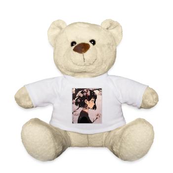 Vintage Japanese Aesthetic Otaku Anime Girl - Teddy Bear - white - Front