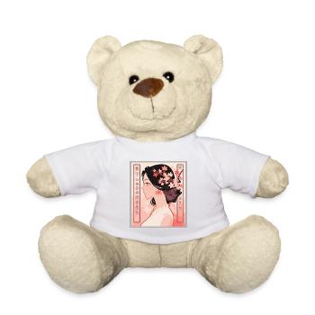 Vintage Japanese Aesthetic Otaku Anime Girl - Teddy Bear - white - Front