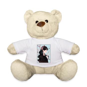 Vintage Japanese Aesthetic Otaku Anime Girl - Teddy Bear - white - Front