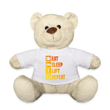 Cardio Endurance Training Women Weightlifting - Teddy Bear - white - Front