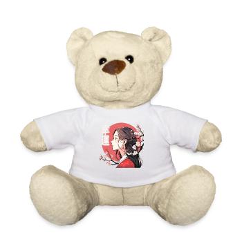 Vintage Japanese Aesthetic Otaku Anime Girl - Teddy Bear - white - Front