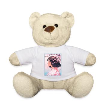 Vintage Japanese Aesthetic Otaku Anime Girl - Teddy Bear - white - Front