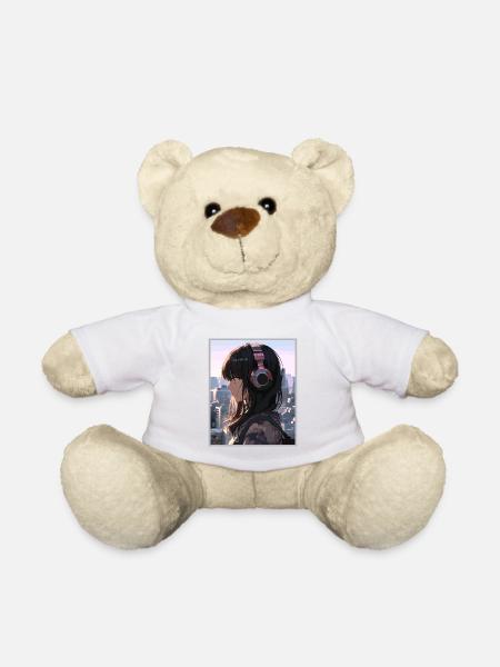 Vintage Japanisch Ästhetik Otaku Anime Girl - Teddy - Weiß