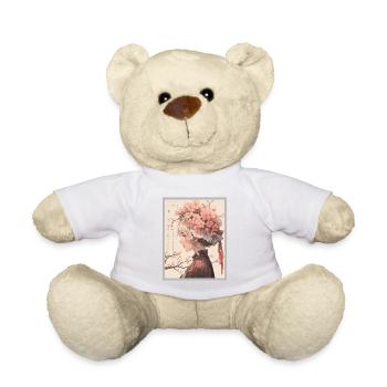 Vintage Japanese Aesthetic Otaku Anime Girl - Teddy Bear - white - Front