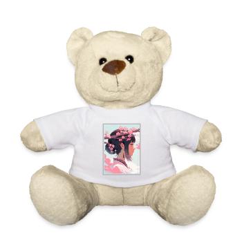 Vintage Japanese Aesthetic Otaku Anime Girl - Teddy Bear - white - Front
