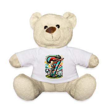 7 Jahre Alter Junge Fußball Geburtstag Shirt Idee - Teddy - Weiß - Vorne