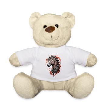 Pferdekopf Majestätisches Stammespferd Tattoo - Teddy - Weiß - Vorne