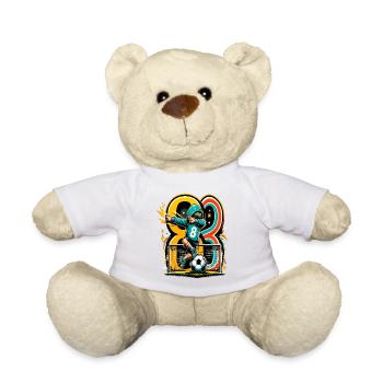 Idée d'anniversaire de football pour un garçon de 8 ans - Nounours - blanc - Devant