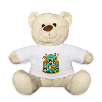 Idée d'anniversaire de football pour un garçon de 8 ans - Nounours - blanc - Devant