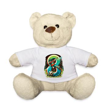 Idée d'anniversaire de football pour un garçon de 8 ans - Nounours - blanc - Devant