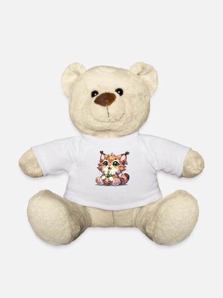 Kawaii Luchse Bubble Tea Boba Luchs - Teddy - Weiß