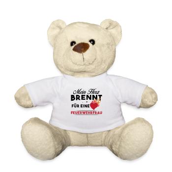 Mein Herz brennt für eine Feuerwehrfrau - Teddy - Weiß - Vorne