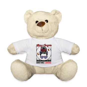 Latina Shirt, Always Chingona Sometimes Cabrona - Teddy Bear - white - Front