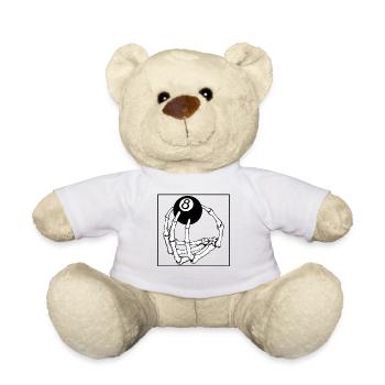 Billard Hemd, Pool Billard Acht Skelett - Teddy - Weiß - Vorne