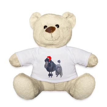 Pudel Weihnachten - Teddy - Weiß - Vorne