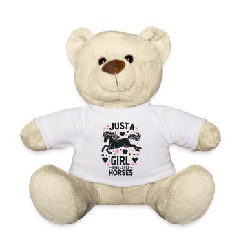 Cadeau d’amant de cheval juste une fille qui aime les chevaux - Nounours - blanc - Devant