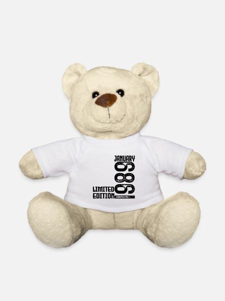 Januar 1989 Geschenk zum Jahrestag. Januar 1989. - Teddy - Weiß