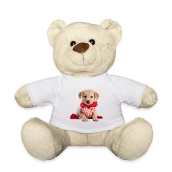 Puppy Love Bandana Valentine's Day Adorable - Teddy Bear - white - Front