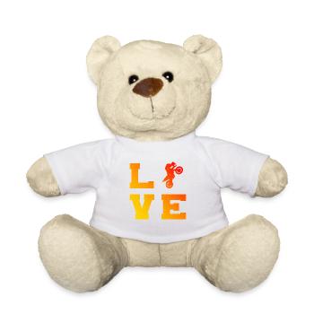 Women's Dirt Bike Dirt Bike Motocross Dirt Biker - Teddy Bear - white - Front