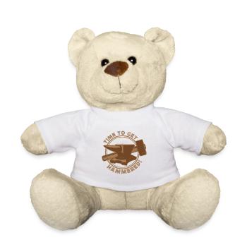 Metalsmith Time To Get Hammered Gift Idea - Teddy Bear - white - Front