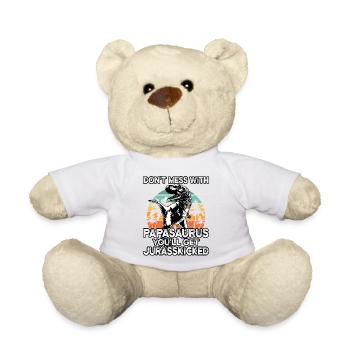 Papa Saurus Father's Day T-Shirt and PapaSaurus - Teddy Bear - white - Front