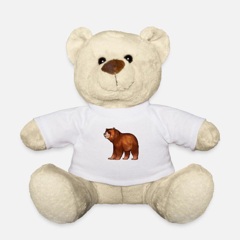 Zeichnung eines Braunbär - Teddy - Weiß
