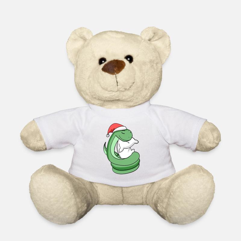 Snake Cute Tired Christmas - Teddy Bear - white