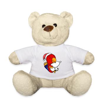 Parrot Bird Cute Tired Christmas - Teddy Bear - white - Front