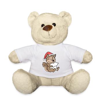Écureuil Mignon Fatigué Noël - Nounours - blanc - Devant